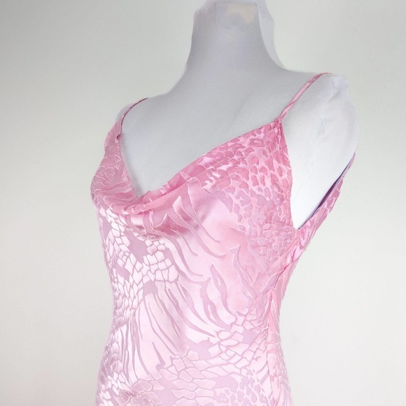 Elegant light pink lavender purple ombre silk maxi gown - Picture 4 of 16